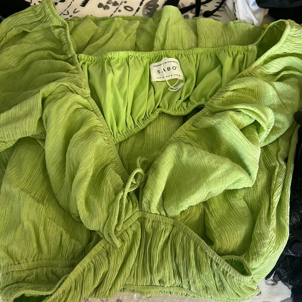 Sabo green crinkle dress